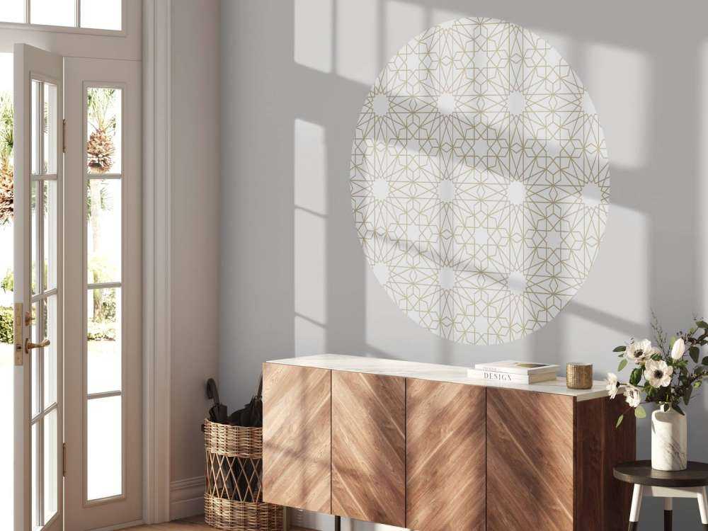 Motif Fleurs géométriques, blanches