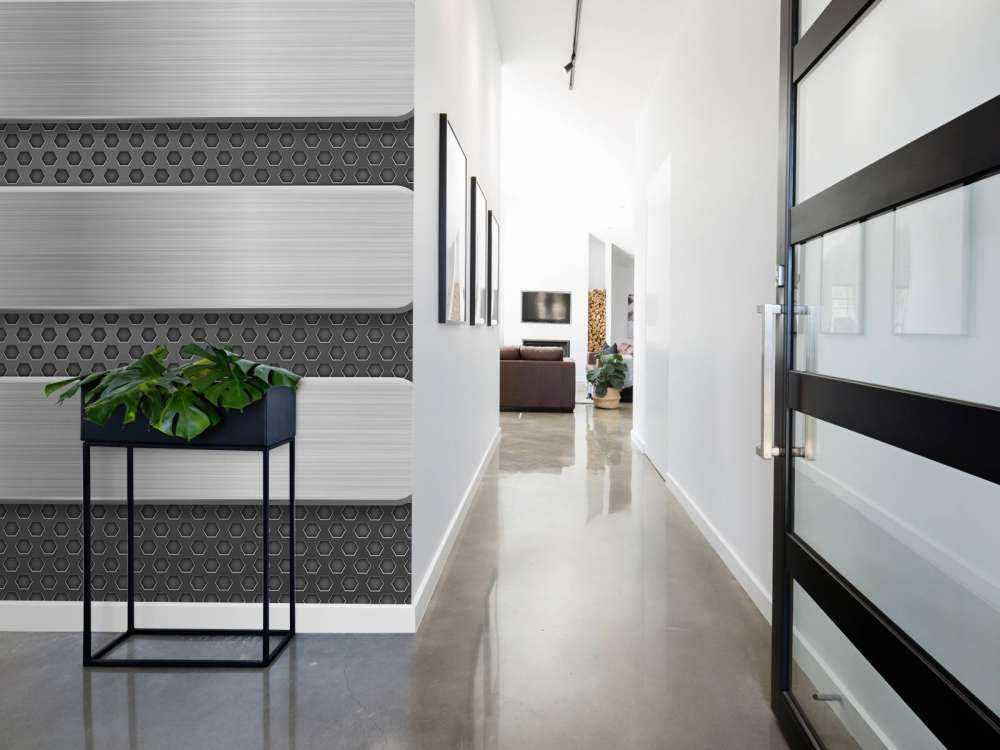 Fond métallique avec plaques