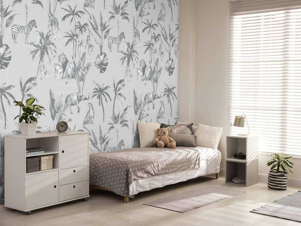 Motif de la jungle animale en gris