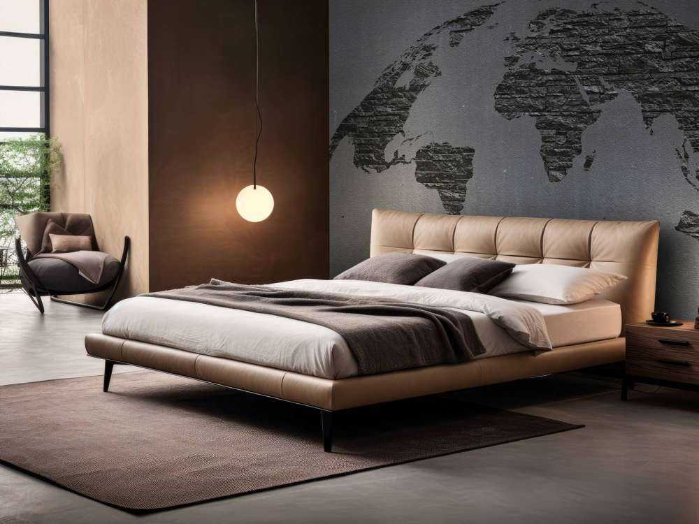 Pierres de la carte du monde sur du béton gris