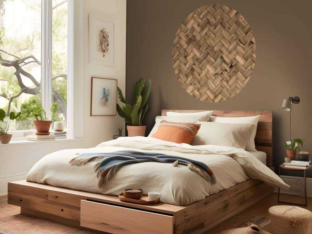 Chevron en bois naturel