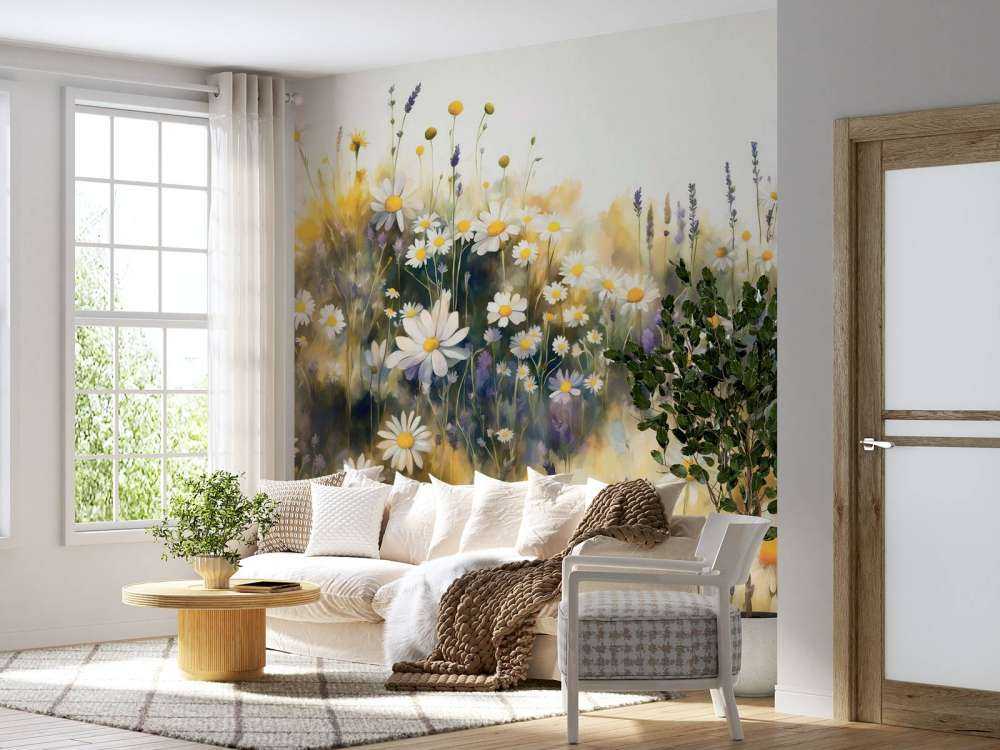 Prairie de Marguerites Silencieuses Jaunes