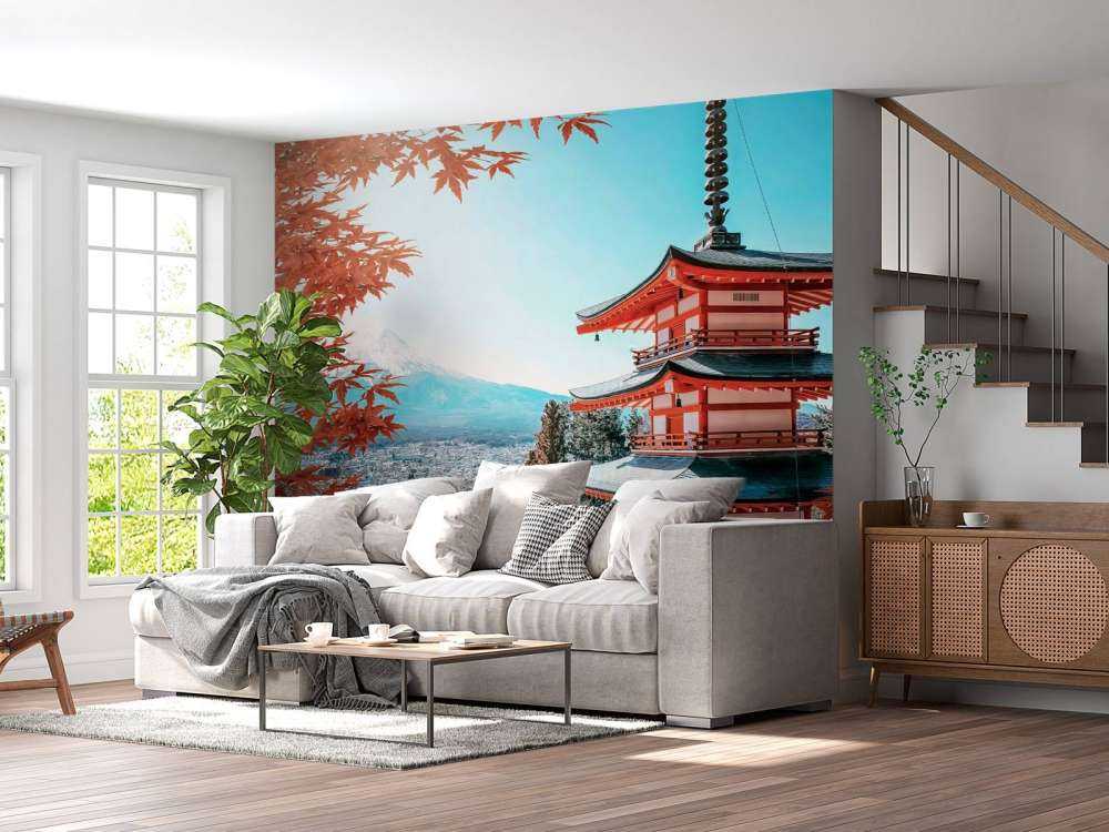 Moment d'automne près de la pagode japonaise