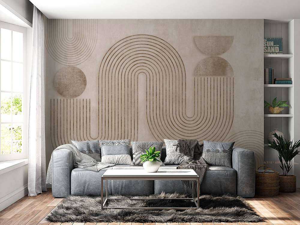 Équilibre dynamique, art moderne beige