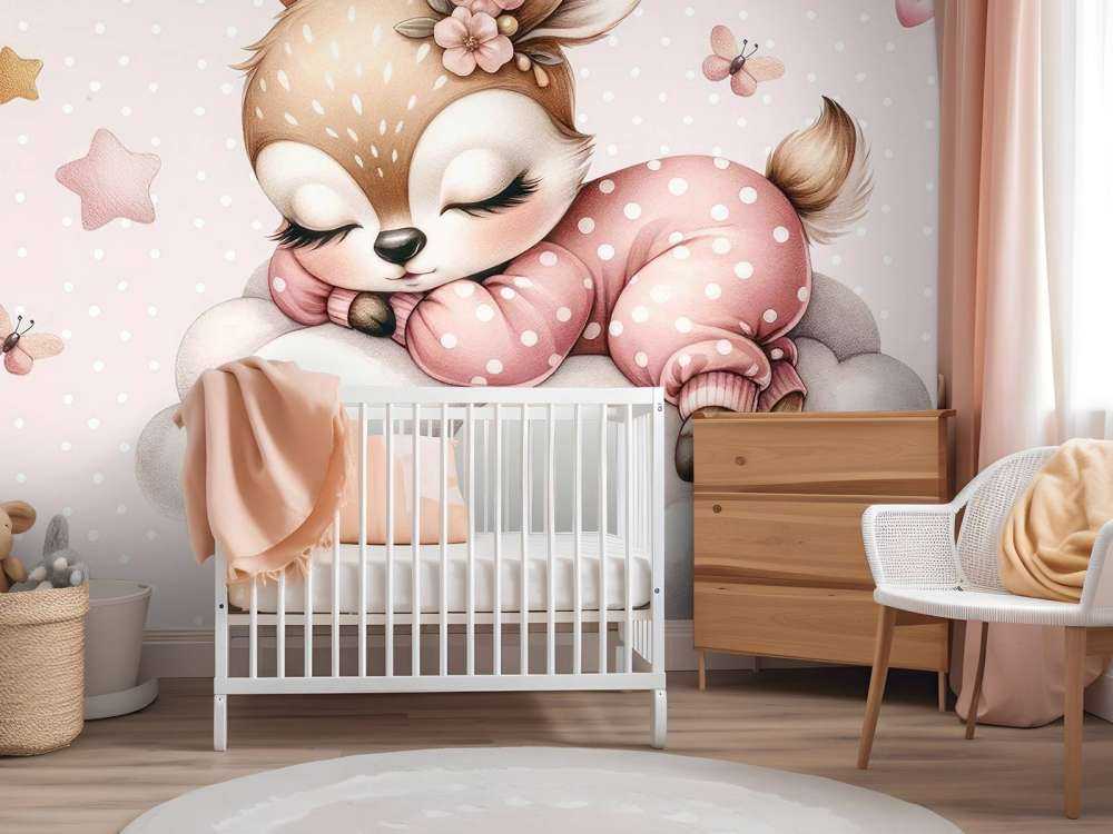 Bambi endormi sur un nuage