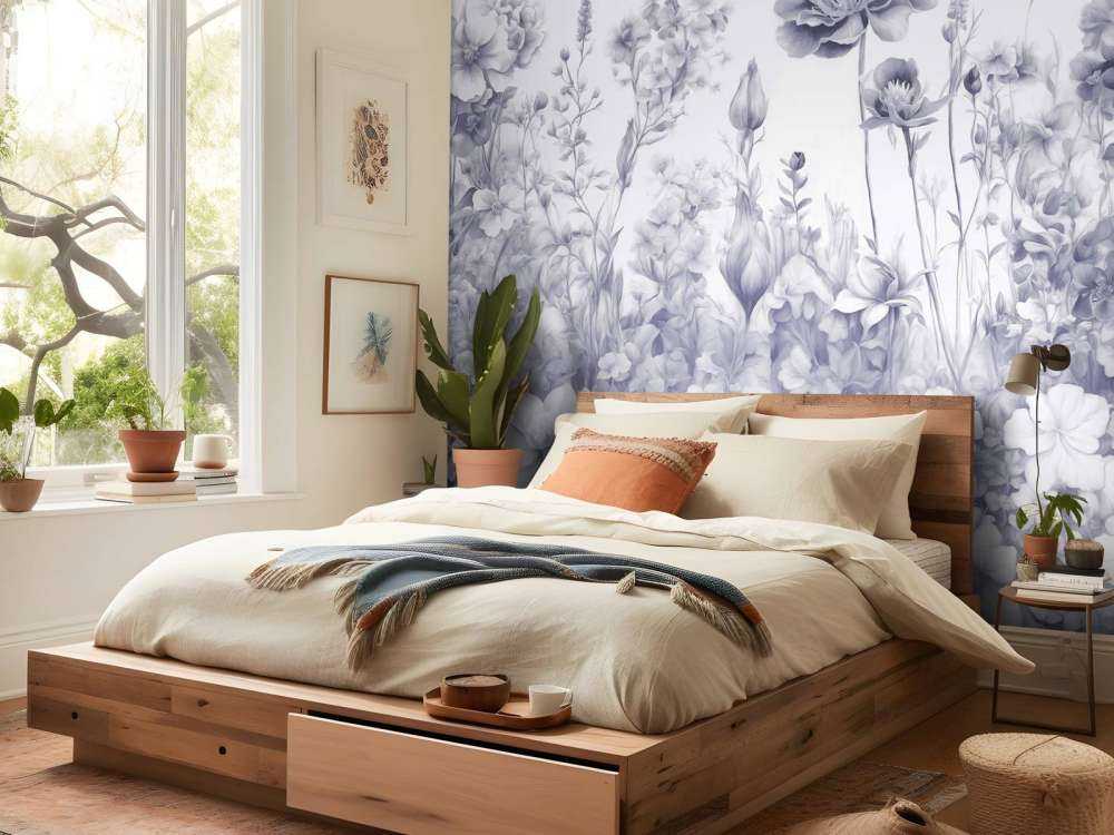 Fleurs de mon âme sans couture - violet