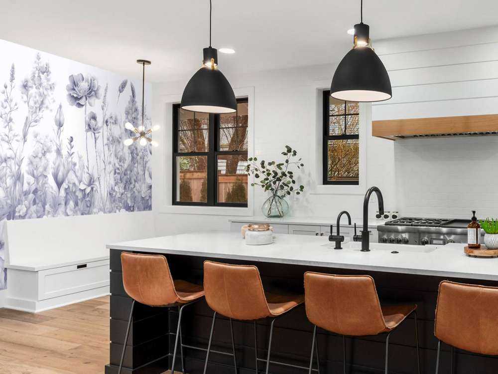 Fleurs de mon âme sans couture - violet