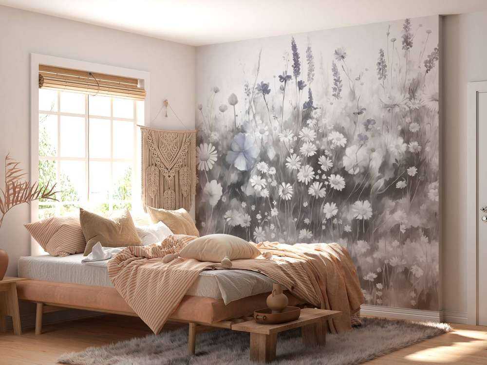 Végétation luxuriante d'été beige doux