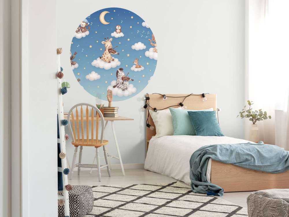 Concert d'oiseaux dans les nuages - bleu