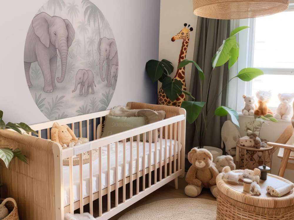 Famille d'éléphants dans la jungle.