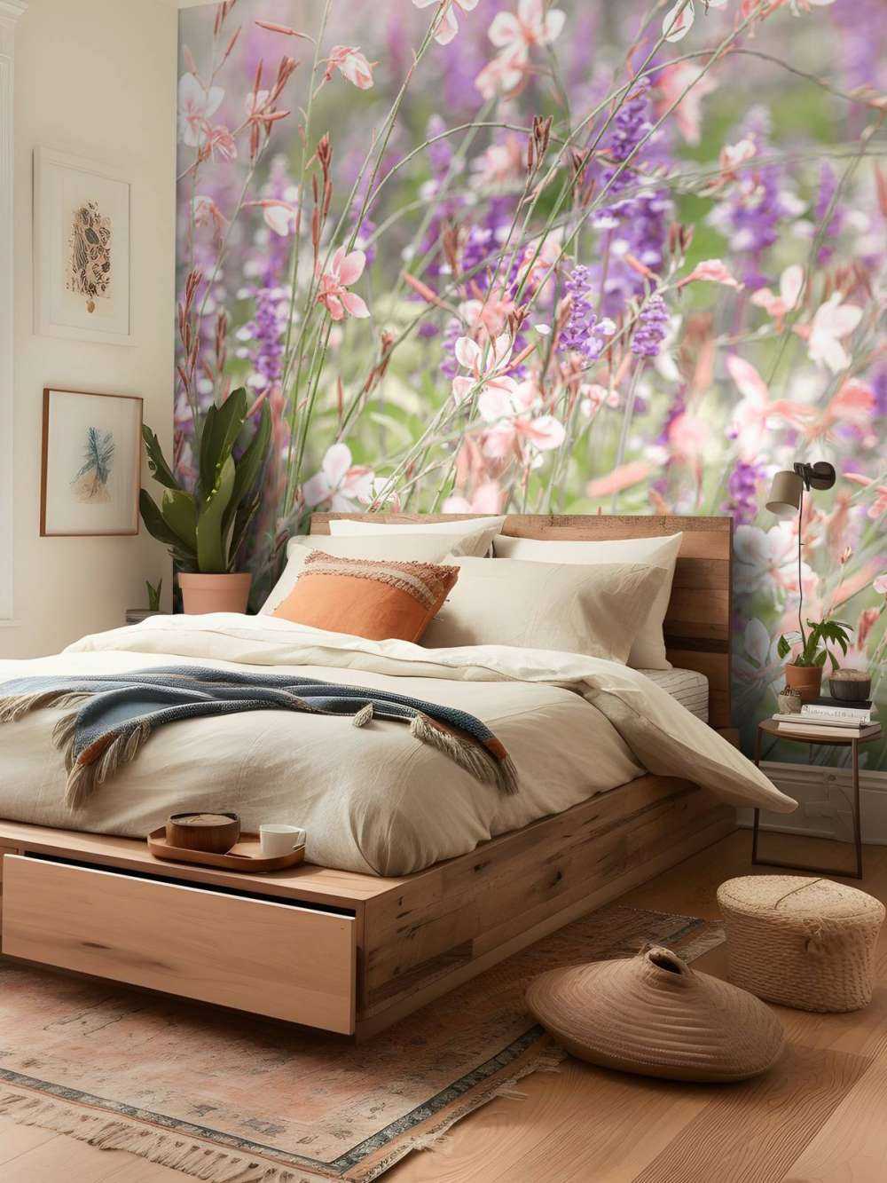 Fleurs sauvages aux teintes pastel douces