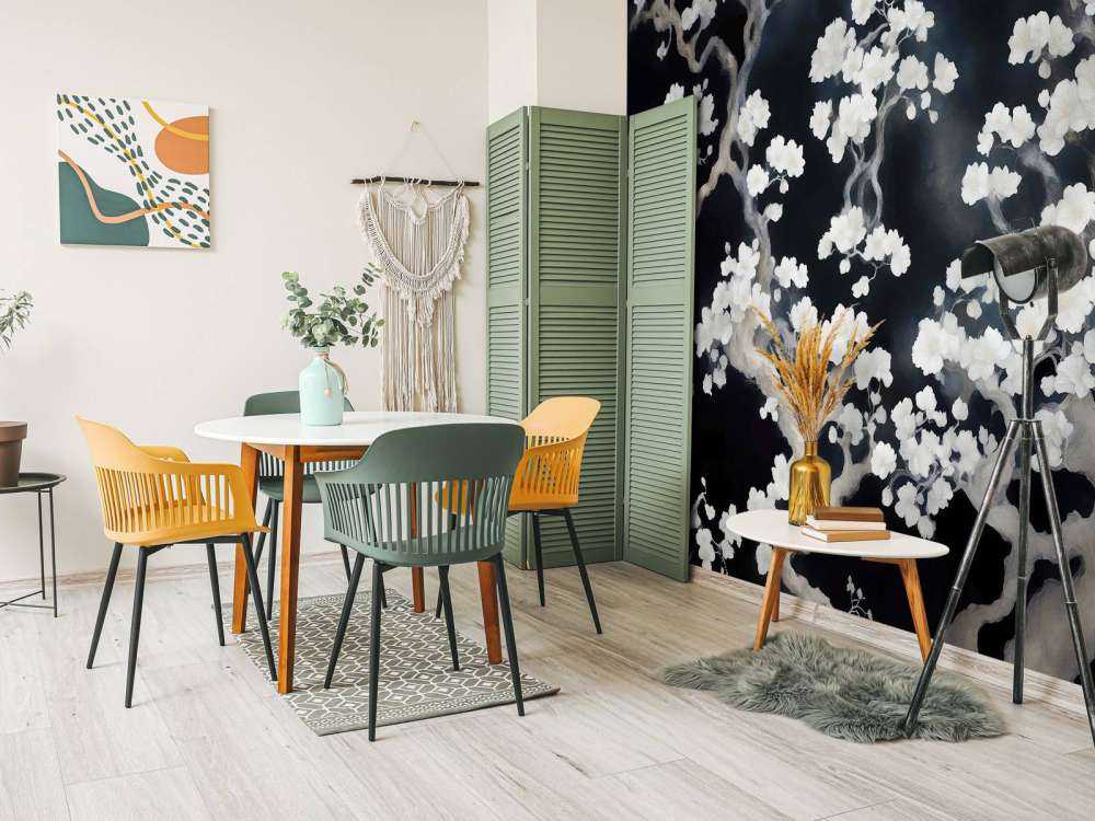 Forêt en fleurs merveilleuse - noire