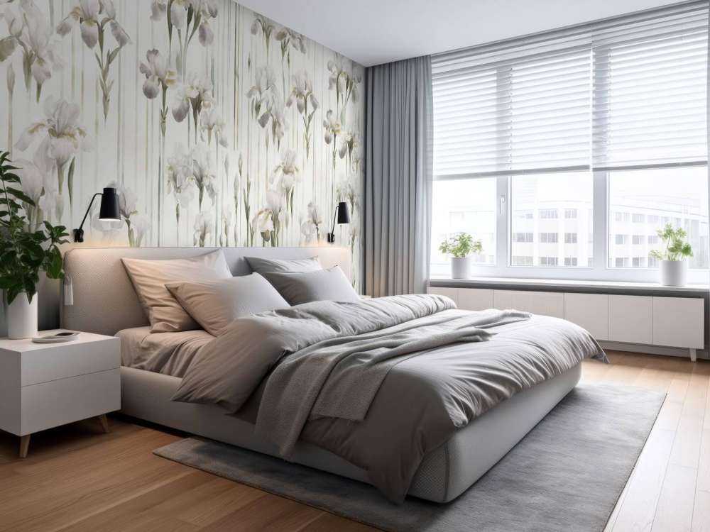 Iris et rayures beige sans couture