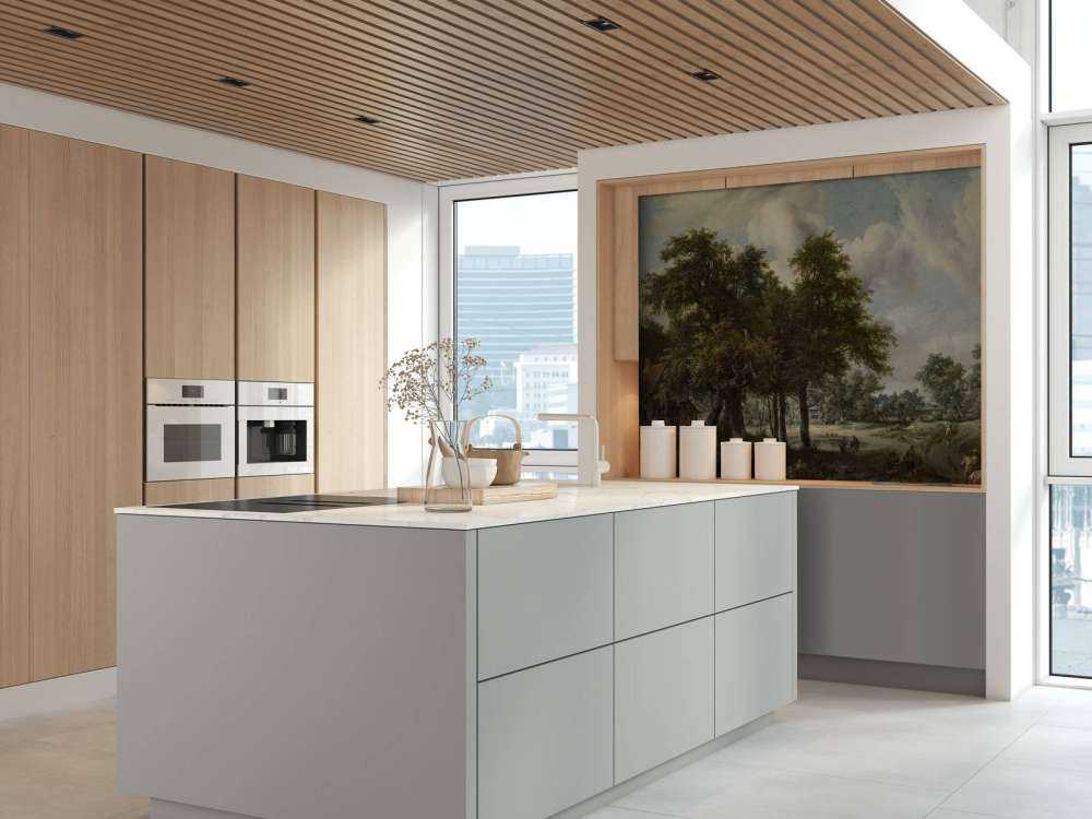 Paysage forestier avec fermes