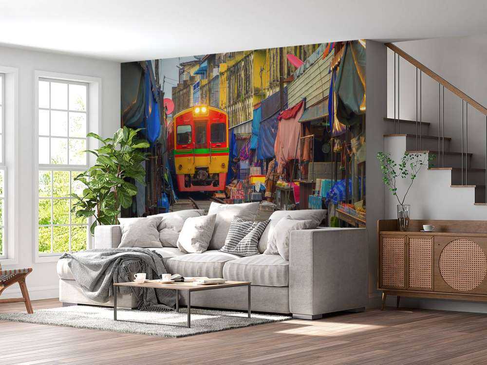 Train sur le marché