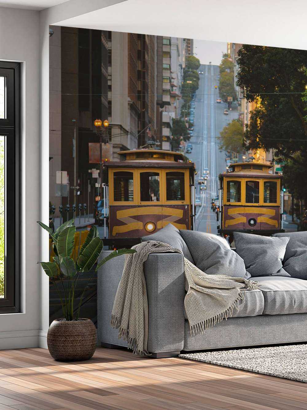 Tramways jaunes à San Francisco, États-Unis