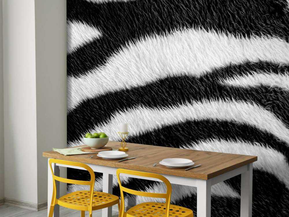 Gros plan sur le manteau zébré