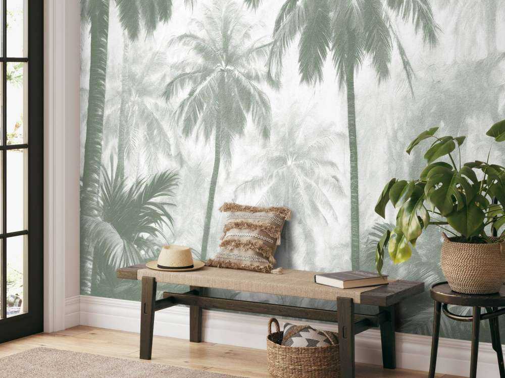 Forêt de Palmiers Brumeuse, vert