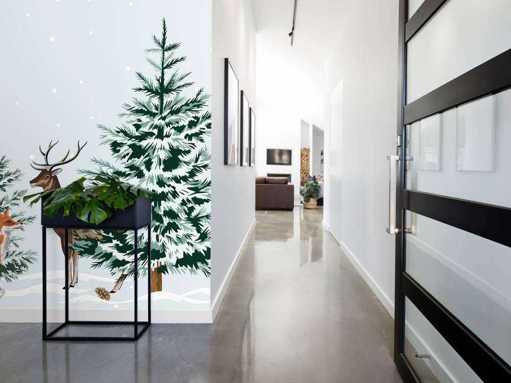 Joie des résidents de la forêt d'hiver