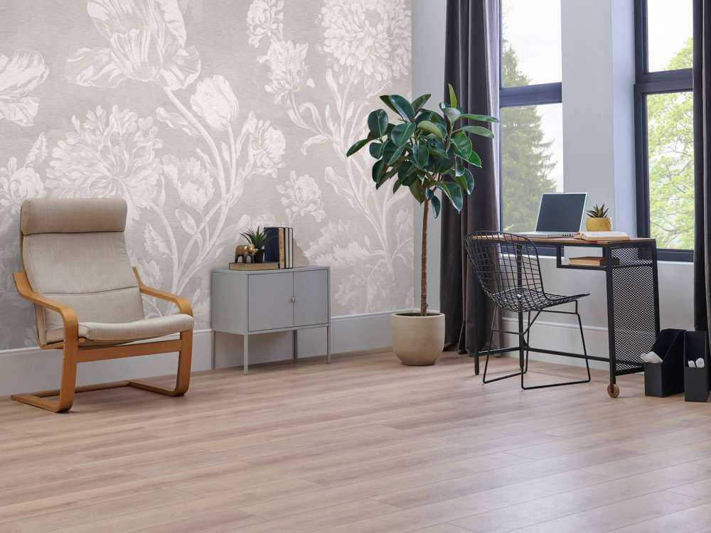 Paysage floral baroque - grège