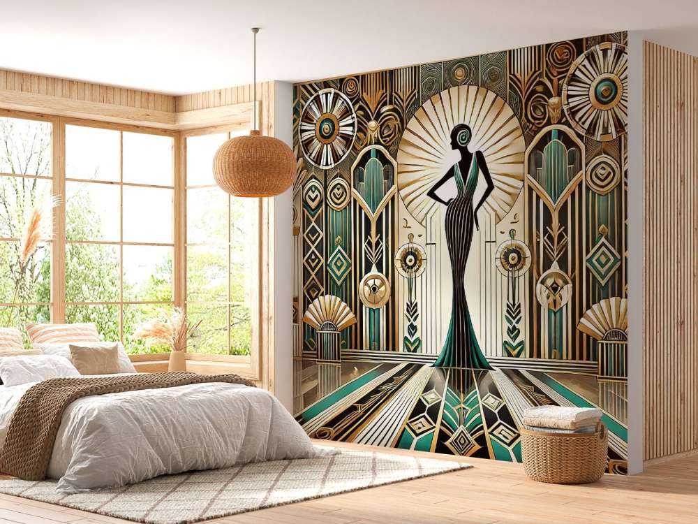 Scène d'élégance vintage en Art déco