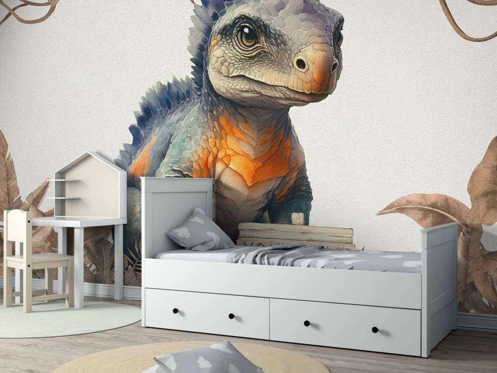 Bébé ankylosaure dans la jungle taupe