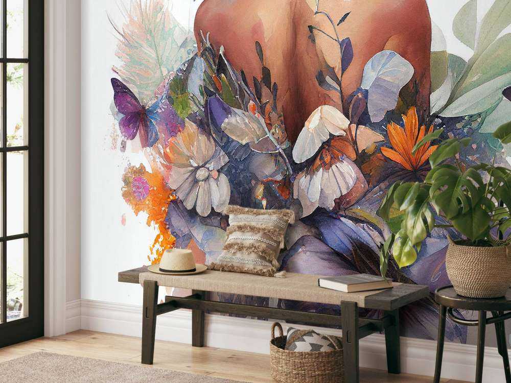 Watercolor Butterfly Woman Body #3