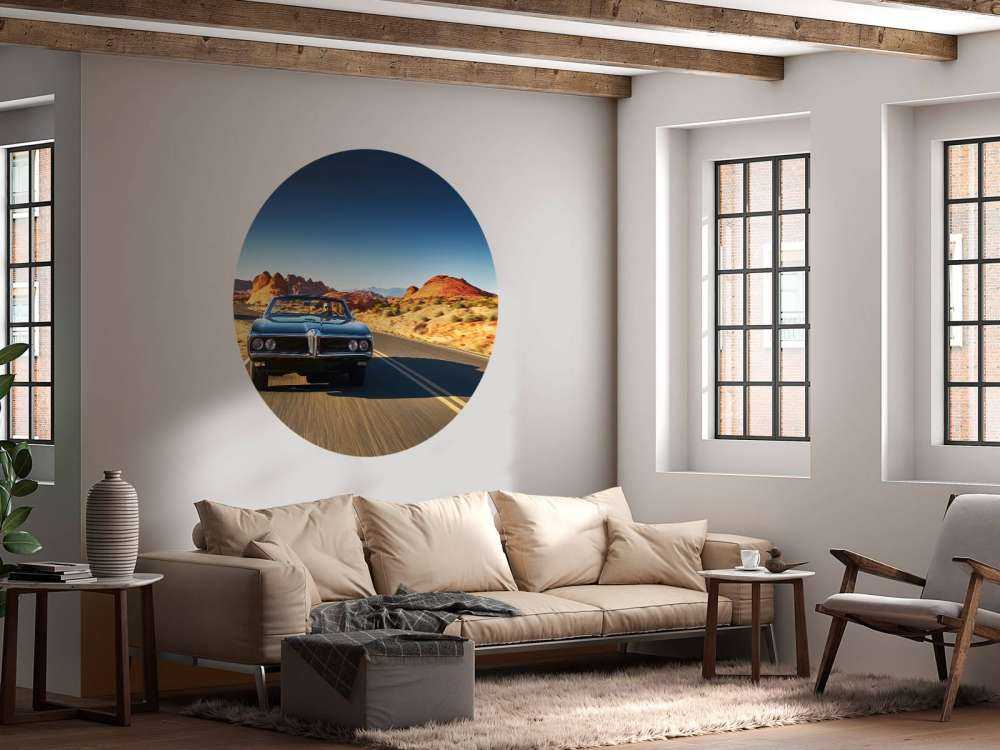 Voiture muscle dans un paysage américain