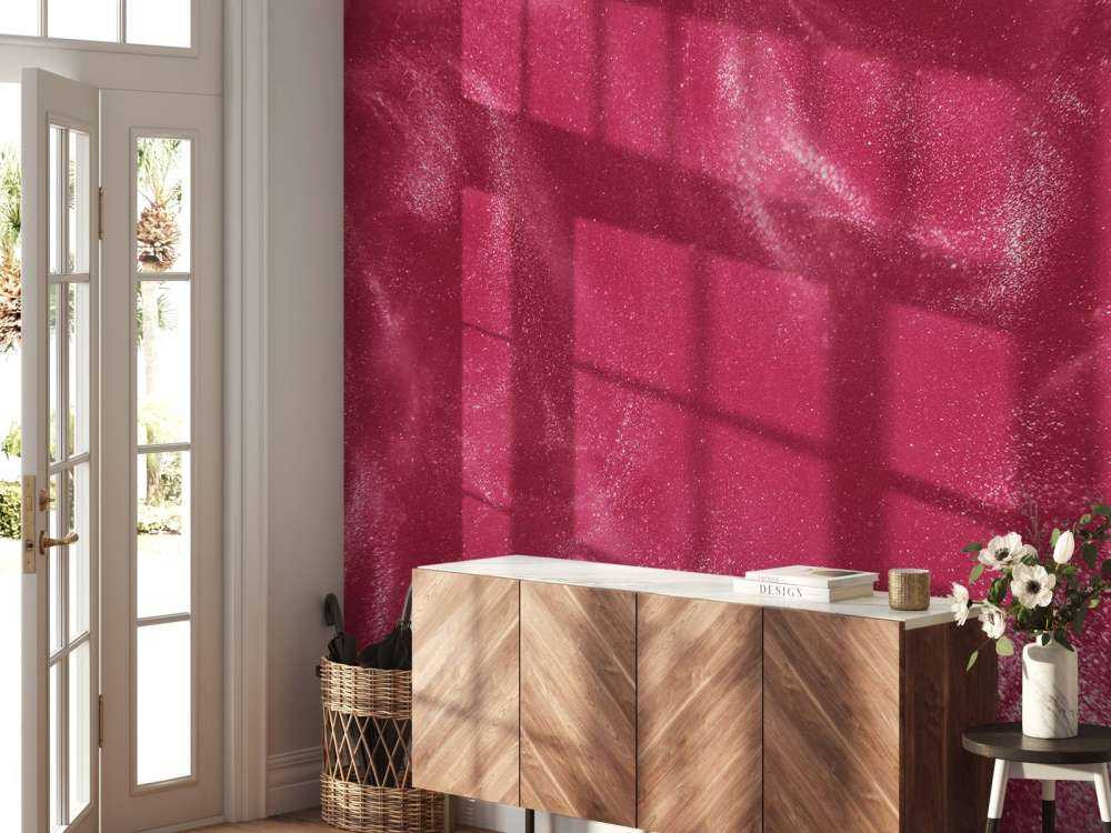 Particules de paillettes roses