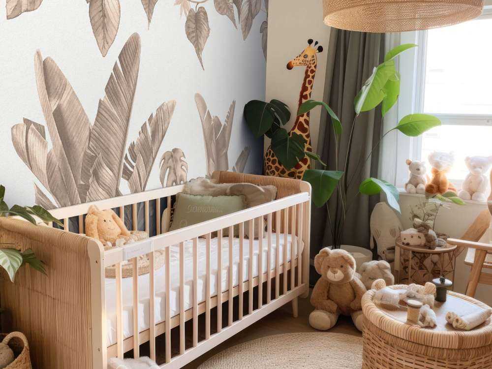Feuilles de jungle en taupe