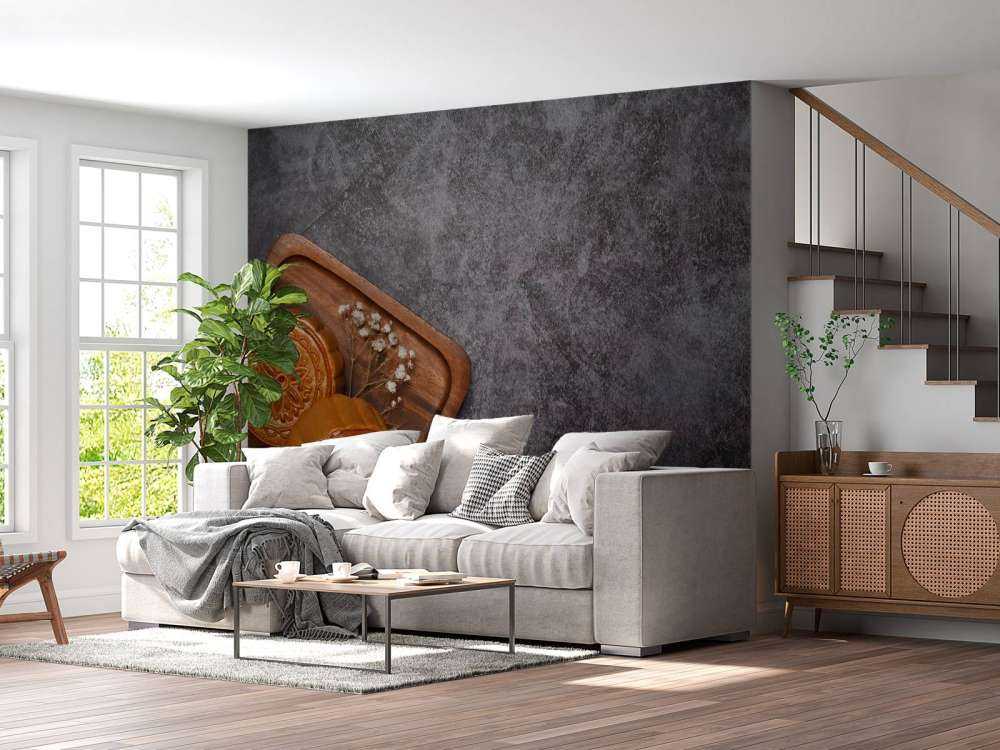 Gâteaux de lune sur un comptoir noir