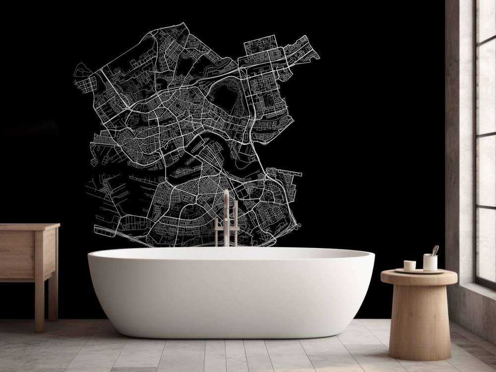 Carte de Rotterdam, noir