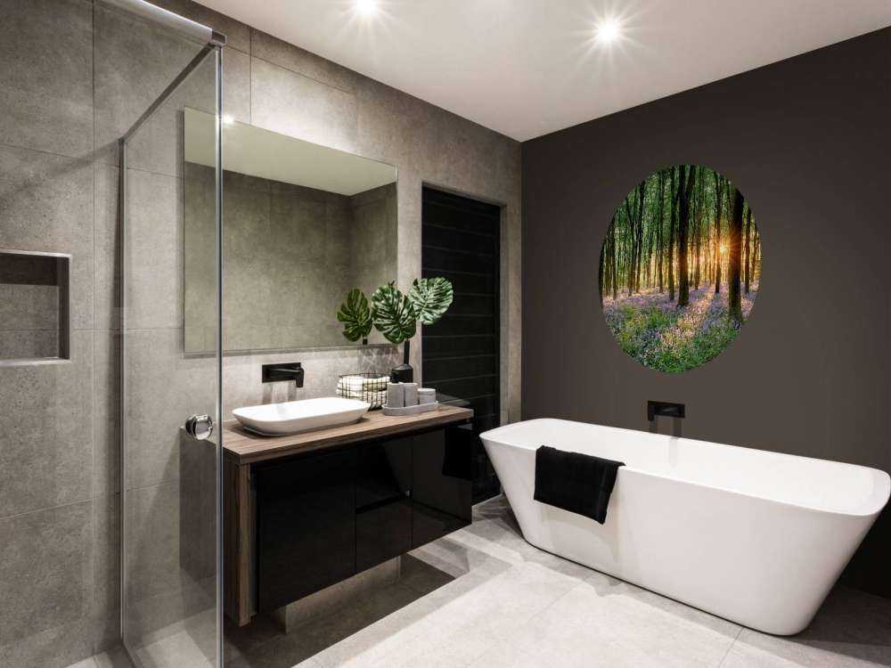 Chemin forestier au lever du soleil