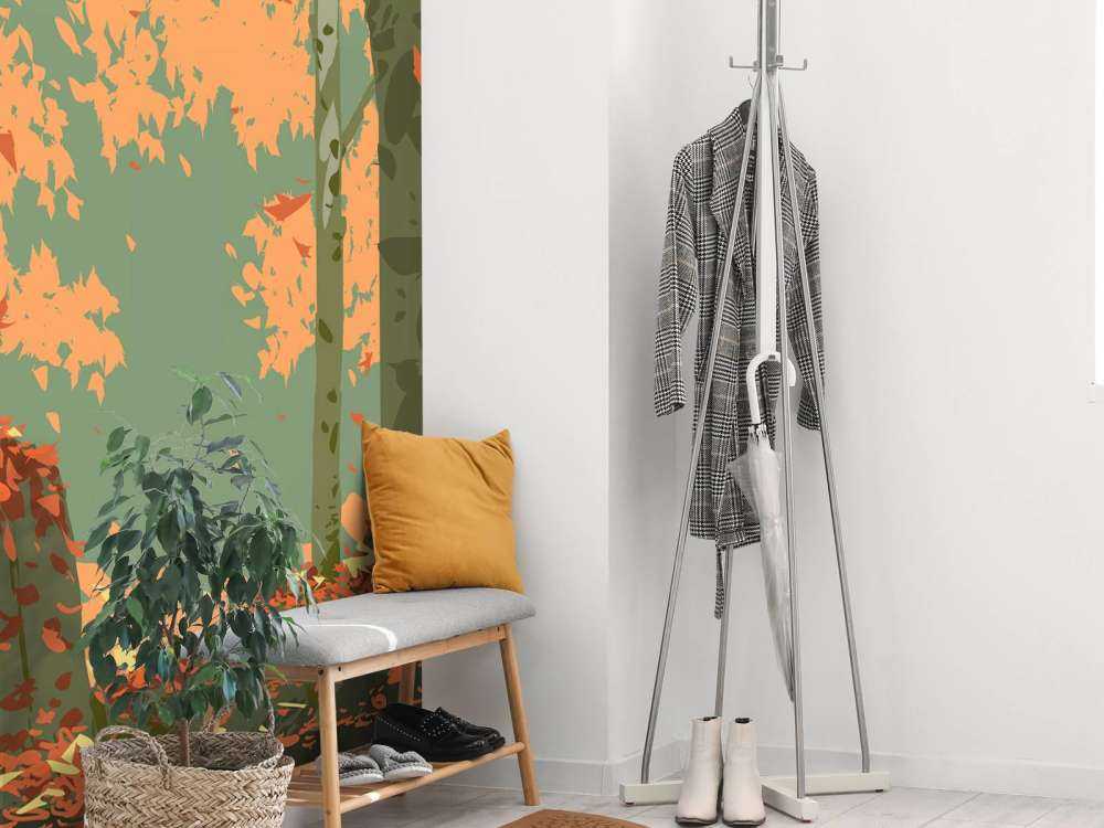 Illustration d'une forêt d'automne