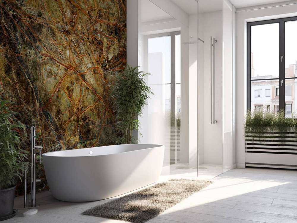 Marbre avec des veines colorées