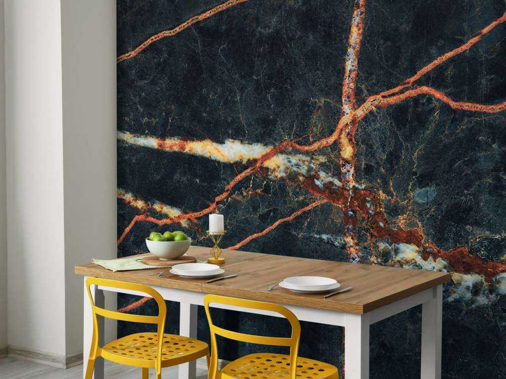 Marbre bleu avec couleur cuivre