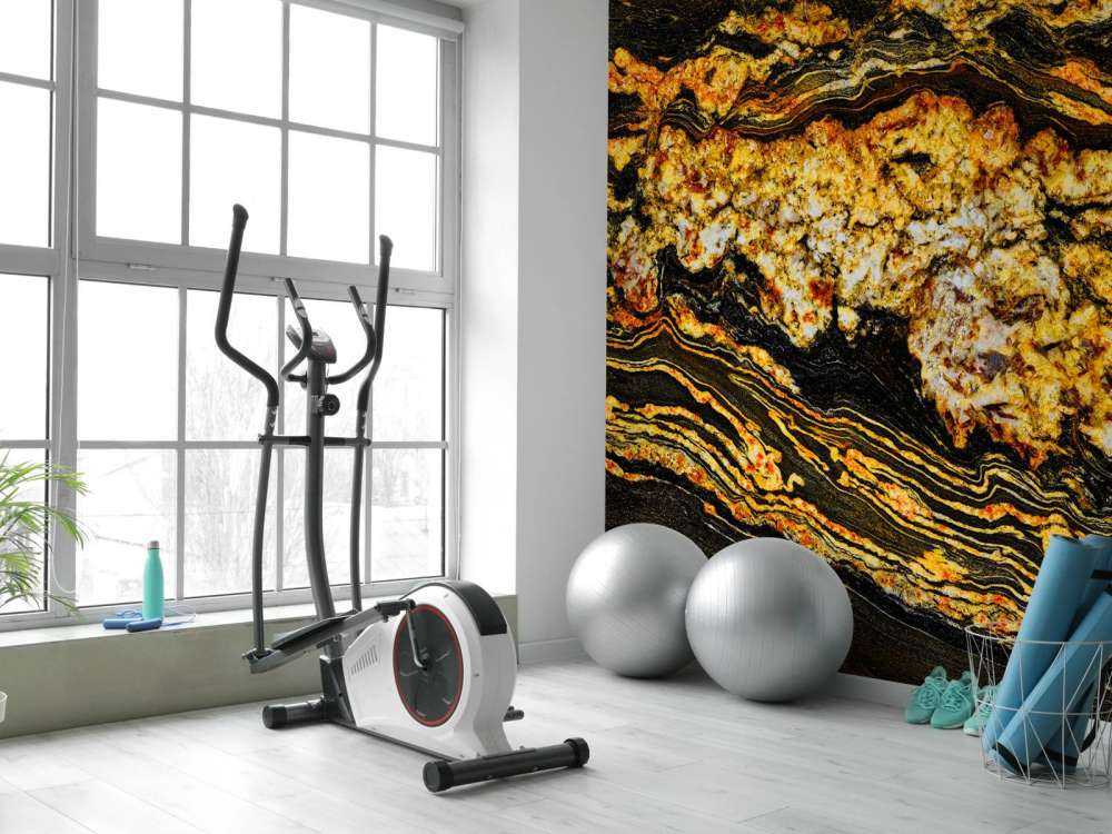 Marbre noir de couleur or