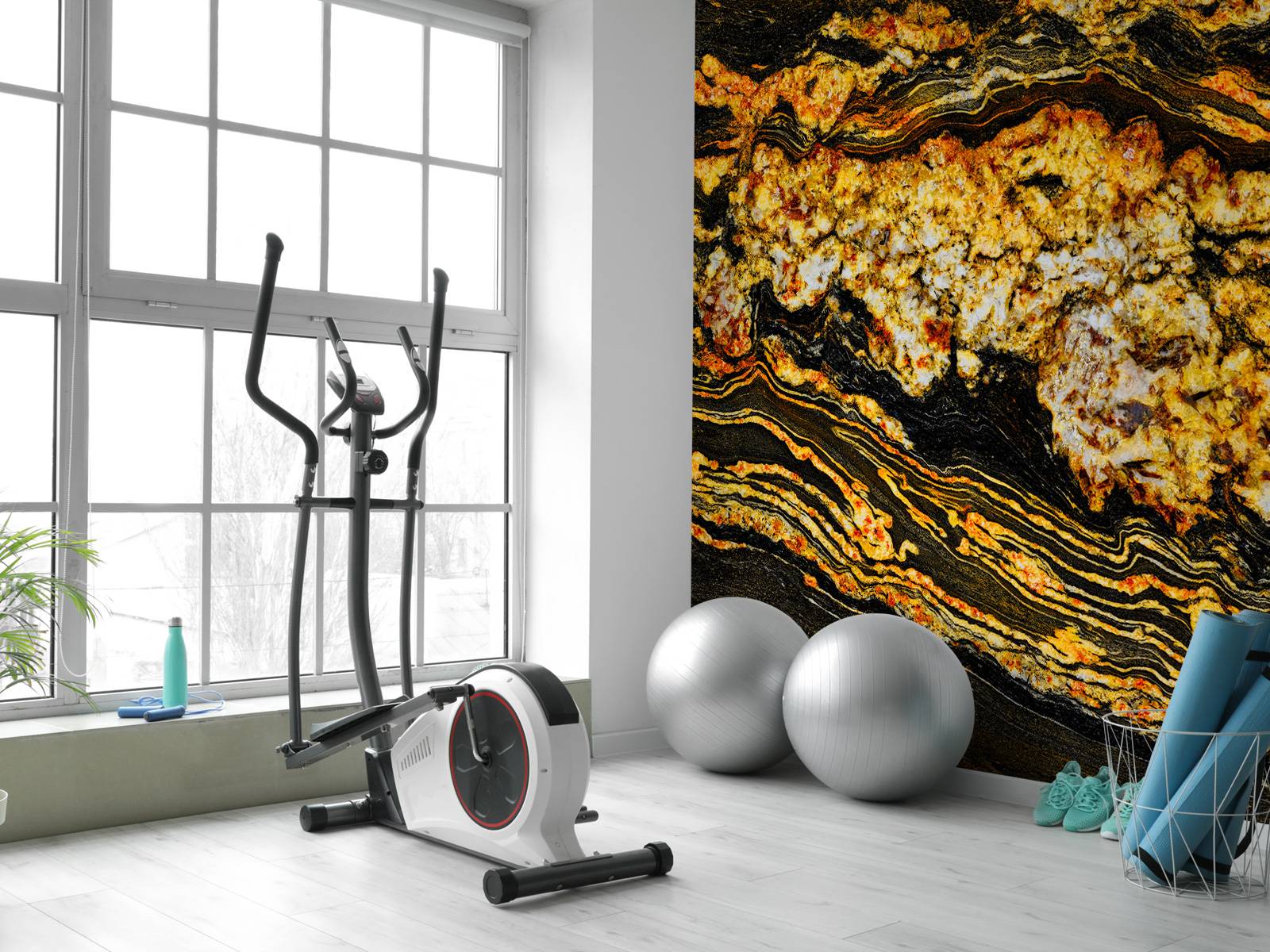 Papier Peint Adhésif 3D Marbre Noir Q621 – Autocollant Mural Pour Magasin, Déco Intérieure