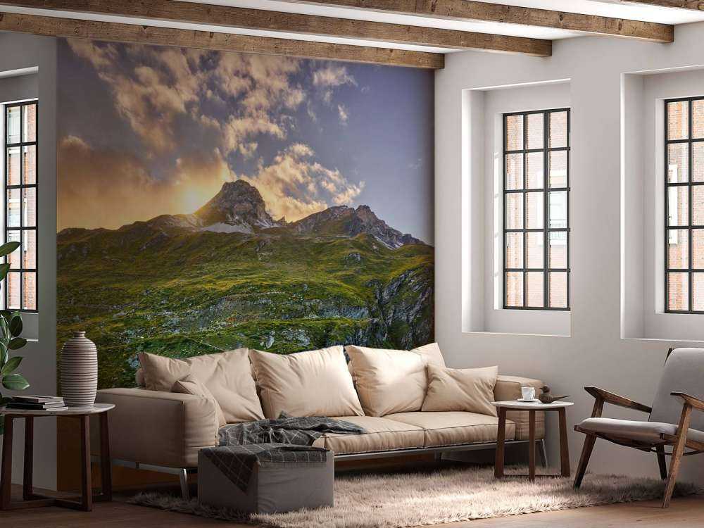 Coucher de soleil sur un réservoir