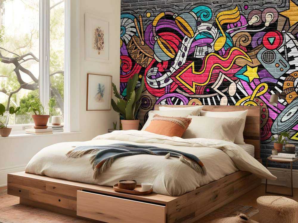 Graffitis musicaux sur briques