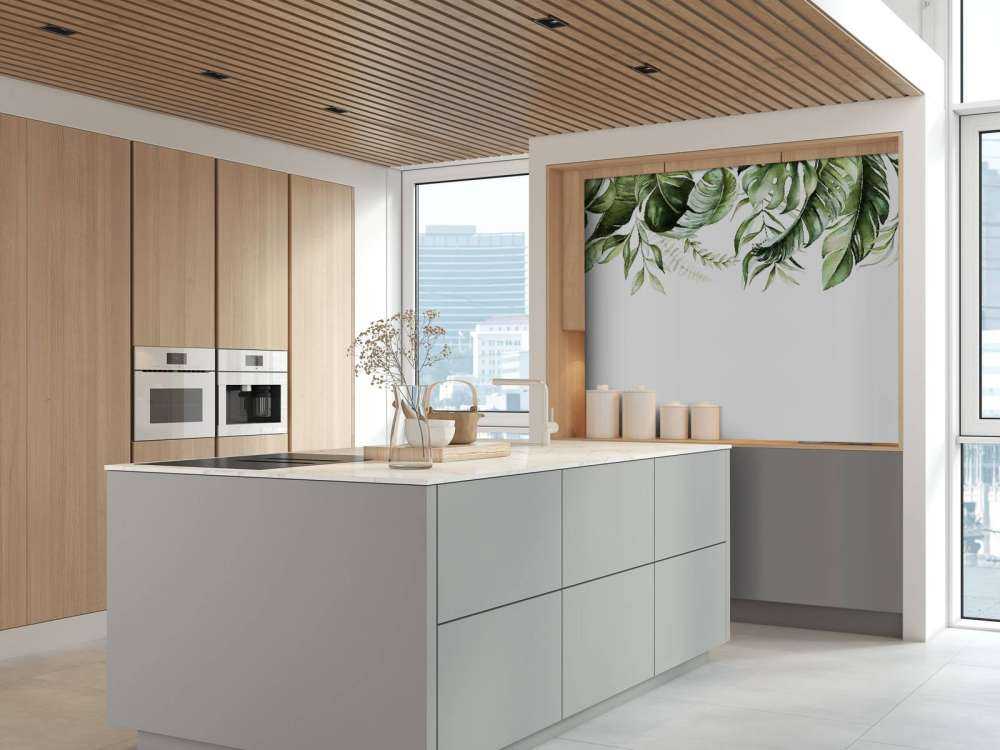 Feuilles tropicales à l'aquarelle