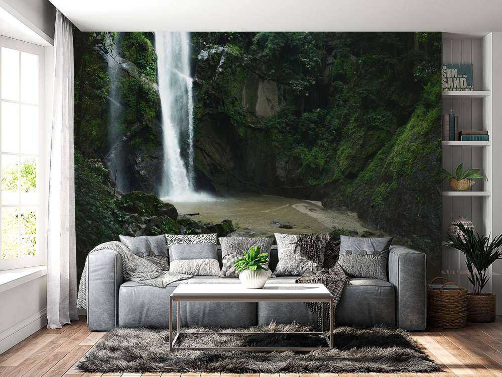 Chute d'eau dans une forêt profonde