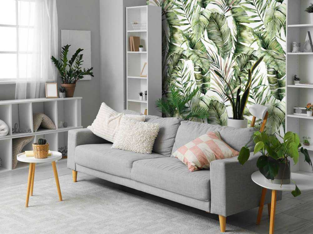 Motif de la feuille de palmier verte