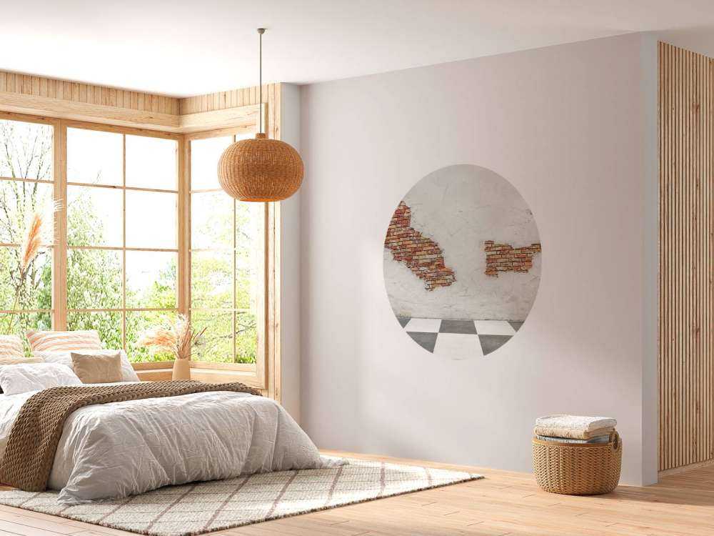 Mur de briques avec stuc