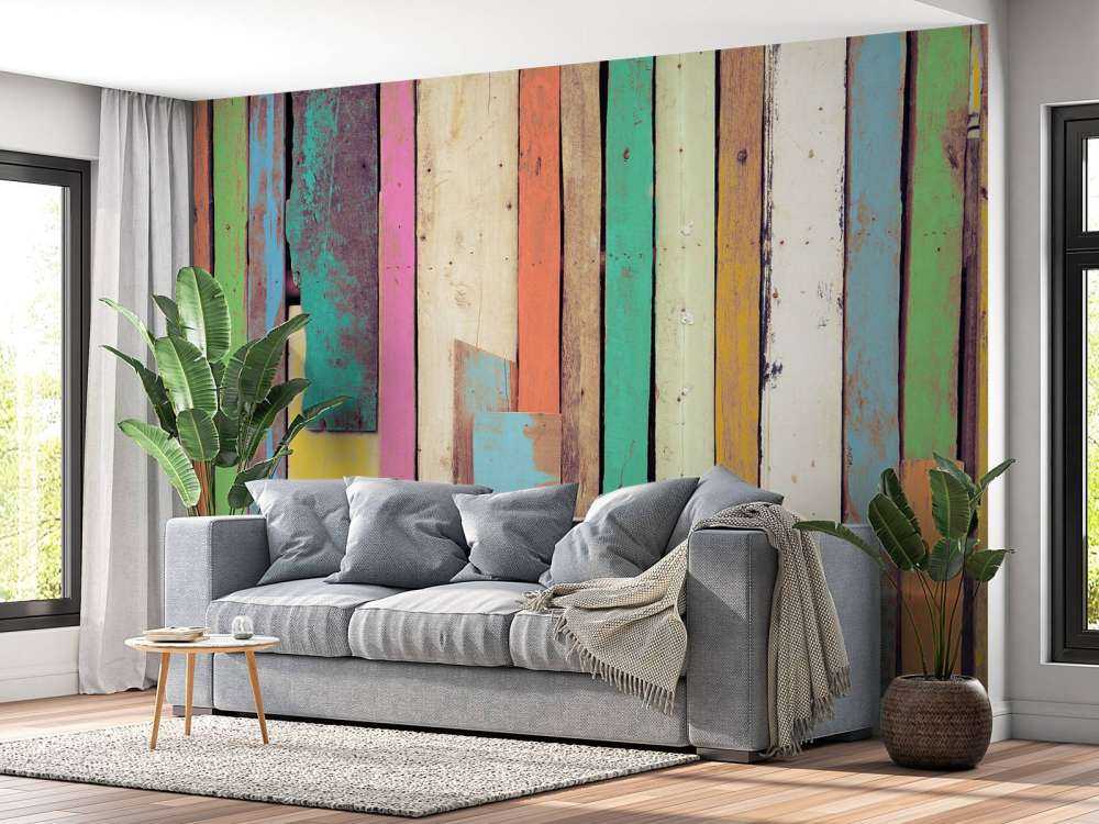 Bois de démolition coloré