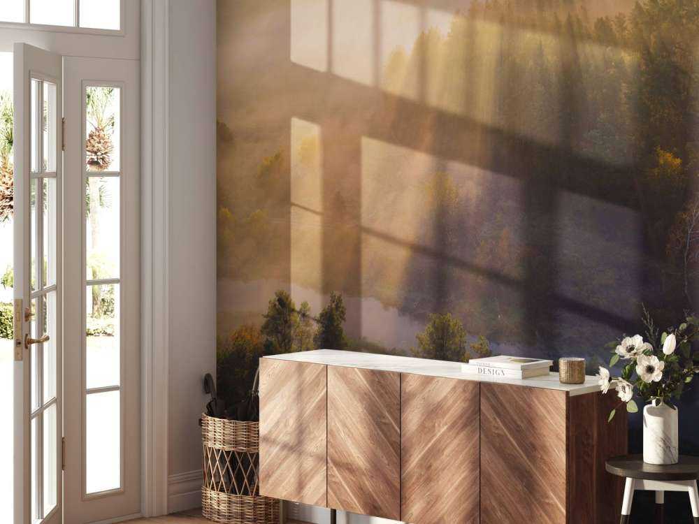 Brume matinale rêveuse dans la nature