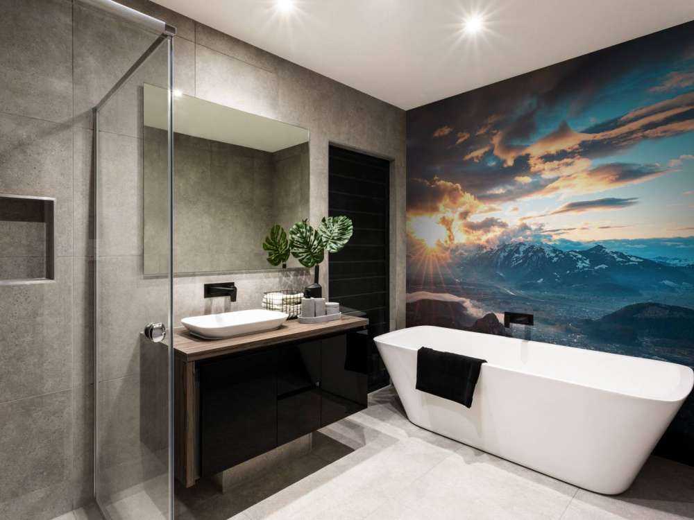 Coucher de soleil sur la vallée alpine