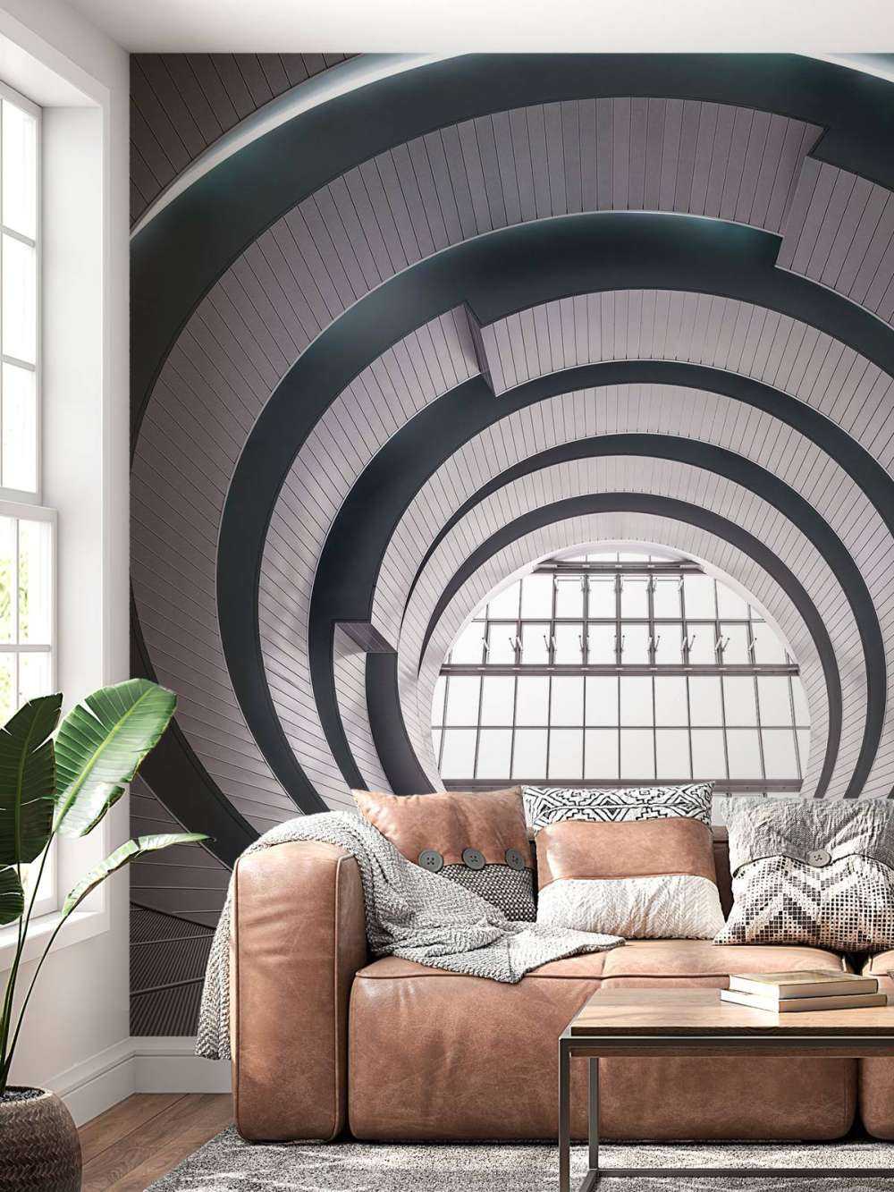 Harmonie concentrique en beige.