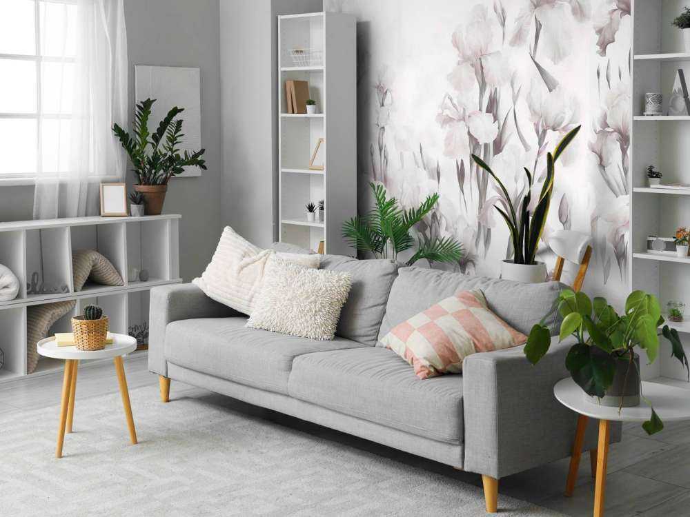 Les iris dansent un gris doux sans couture