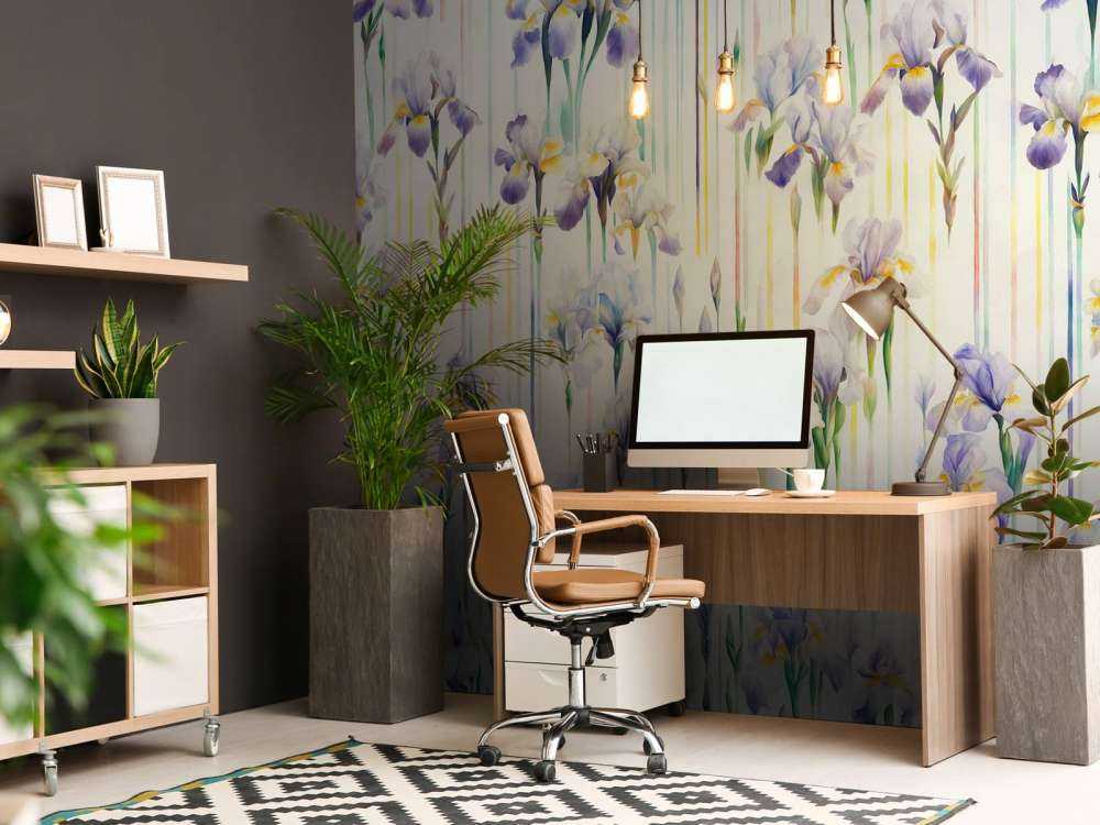 Iris et rayures pastel sans couture